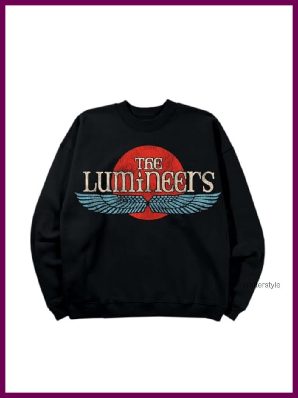 Officially Licensed Wings Graphic Crewneck Sweater Pullover Long Sleeve